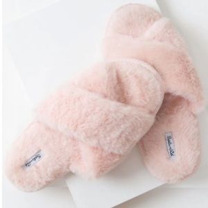 Splendid Cross Slide Faux Fur Slipper